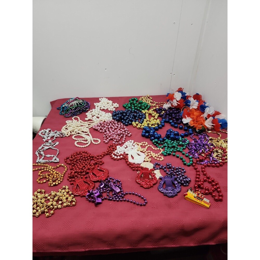 Mardi Gras Beads 5 Lbs. Assorted Lots Of Premiums Perfect Halloween Party Favor